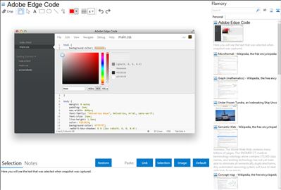 Adobe Edge Code - Flamory bookmarks and screenshots