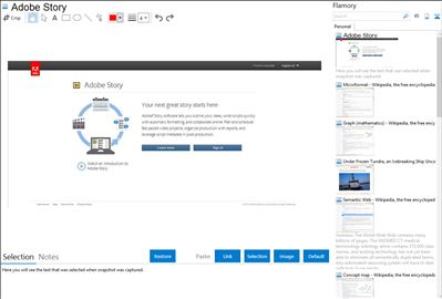 Adobe Story - Flamory bookmarks and screenshots