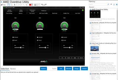 AMD Overdrive Utility - Flamory bookmarks and screenshots