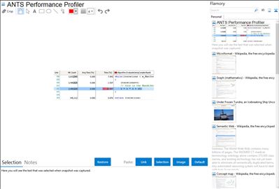 ANTS Performance Profiler - Flamory bookmarks and screenshots