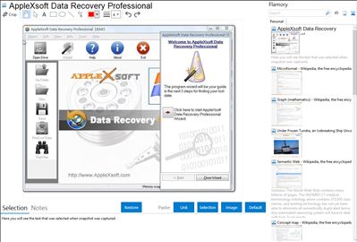 AppleXsoft Data Recovery Professional - Flamory bookmarks and screenshots
