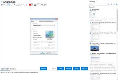 AquaSnap - Flamory bookmarks and screenshots