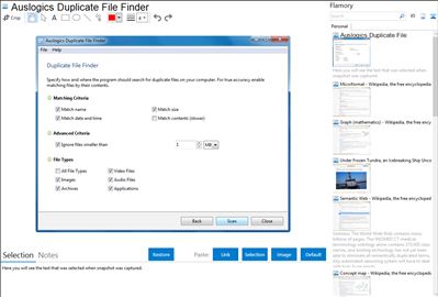 Auslogics Duplicate File Finder - Flamory bookmarks and screenshots