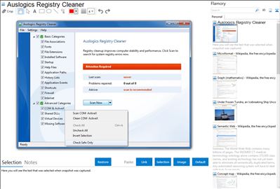 Auslogics Registry Cleaner - Flamory bookmarks and screenshots