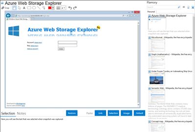 Azure Web Storage Explorer - Flamory bookmarks and screenshots