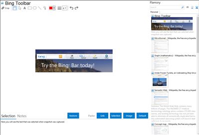 Bing Toolbar - Flamory bookmarks and screenshots