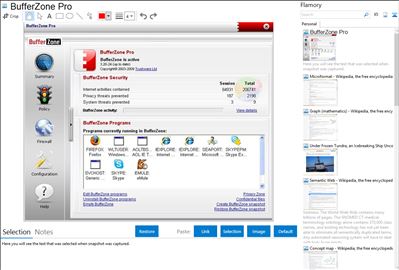 BufferZone Pro - Flamory bookmarks and screenshots