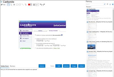 Carbonite - Flamory bookmarks and screenshots
