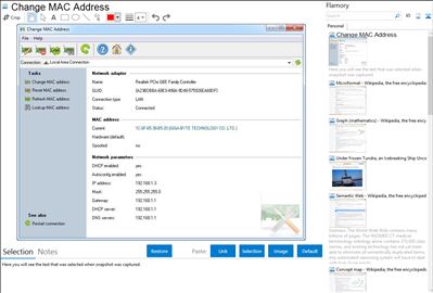 Change MAC Address - Flamory bookmarks and screenshots