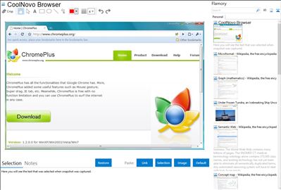 CoolNovo Browser - Flamory bookmarks and screenshots