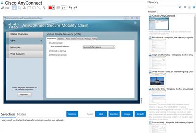 Cisco AnyConnect - Flamory bookmarks and screenshots