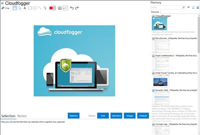 Cloudfogger - Flamory bookmarks and screenshots