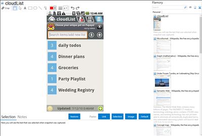 cloudList - Flamory bookmarks and screenshots