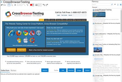 CrossBrowserTesting - Flamory bookmarks and screenshots