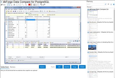 dbForge Data Compare for PostgreSQL - Flamory bookmarks and screenshots
