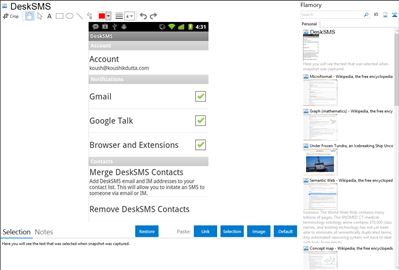 DeskSMS - Flamory bookmarks and screenshots