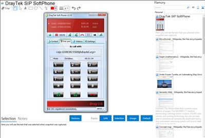 DrayTek SIP SoftPhone - Flamory bookmarks and screenshots