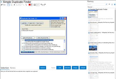 Simple Duplicate Finder - Flamory bookmarks and screenshots