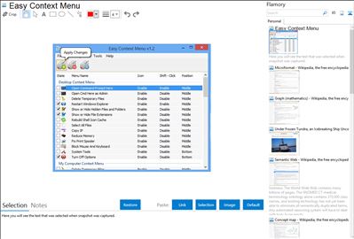 Easy Context Menu - Flamory bookmarks and screenshots