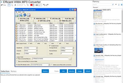 Efficient WMA MP3 Converter - Flamory bookmarks and screenshots