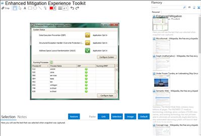Enhanced Mitigation Experience Toolkit - Flamory bookmarks and screenshots