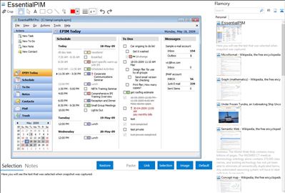 EssentialPIM - Flamory bookmarks and screenshots