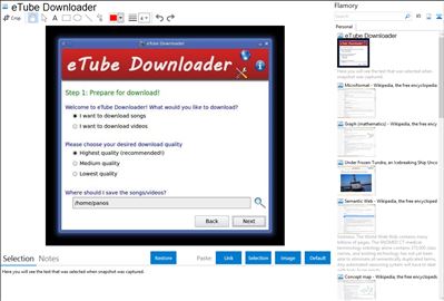 eTube Downloader - Flamory bookmarks and screenshots