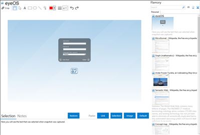 eyeOS - Flamory bookmarks and screenshots