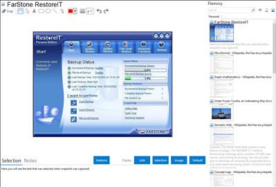 FarStone RestoreIT - Flamory bookmarks and screenshots
