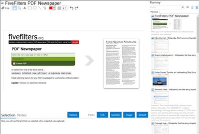 FiveFilters PDF Newspaper - Flamory bookmarks and screenshots