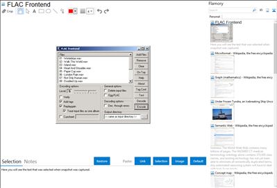 FLAC Frontend - Flamory bookmarks and screenshots