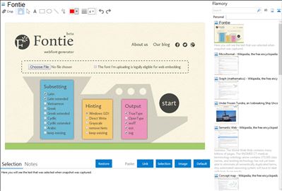 Fontie - Flamory bookmarks and screenshots