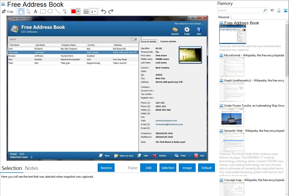 free electronic address book software