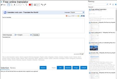 Free online translator - Flamory bookmarks and screenshots