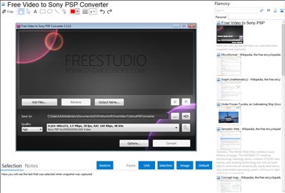 Free Video to Sony PSP Converter - Flamory bookmarks and screenshots