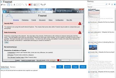 Freenet - Flamory bookmarks and screenshots