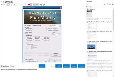 Furmark - Flamory bookmarks and screenshots