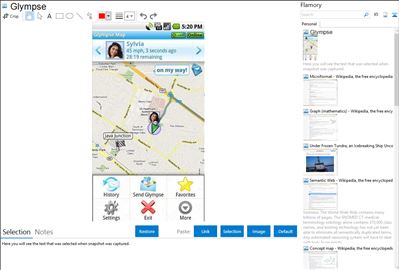 Glympse - Flamory bookmarks and screenshots