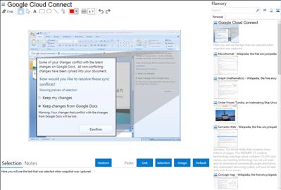 Google Cloud Connect - Flamory bookmarks and screenshots