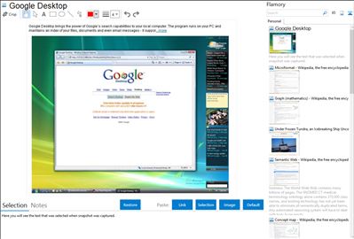 Google Desktop - Flamory bookmarks and screenshots