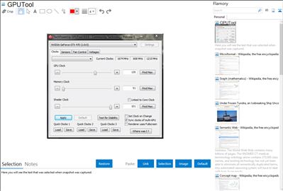 GPUTool - Flamory bookmarks and screenshots