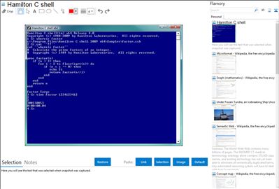 Hamilton C shell - Flamory bookmarks and screenshots