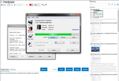 Hardwipe - Flamory bookmarks and screenshots
