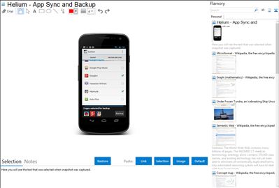 Helium - App Sync and Backup - Flamory bookmarks and screenshots