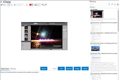 iClone - Flamory bookmarks and screenshots