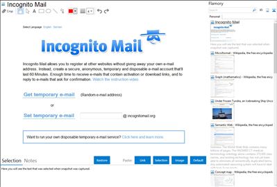 Incognito Mail - Flamory bookmarks and screenshots