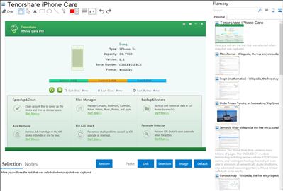 Tenorshare iPhone Care - Flamory bookmarks and screenshots