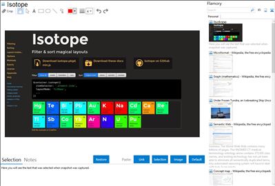 Isotope - Flamory bookmarks and screenshots