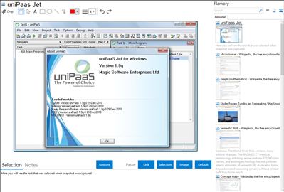 uniPaas Jet - Flamory bookmarks and screenshots