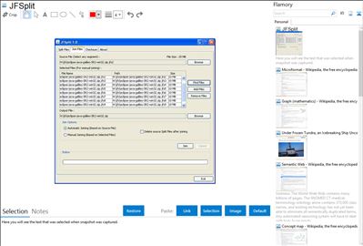 JFSplit - Flamory bookmarks and screenshots
